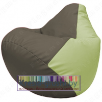 Бескаркасное кресло мешок Груша Г2.3-1704 (серый, светло-салатовый)